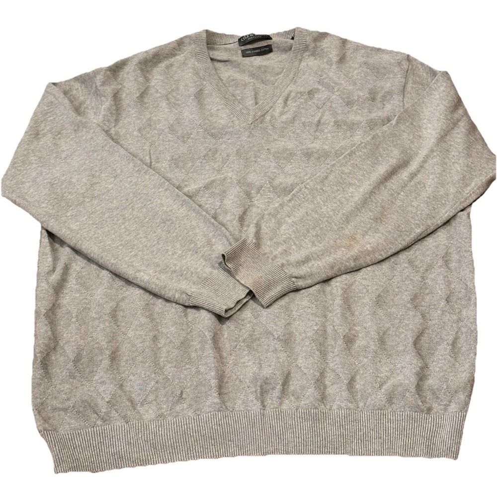 Lyle & Scott Scotland Men's XL Cotton‎ Diamond Knit Sweater Grandpa Academic